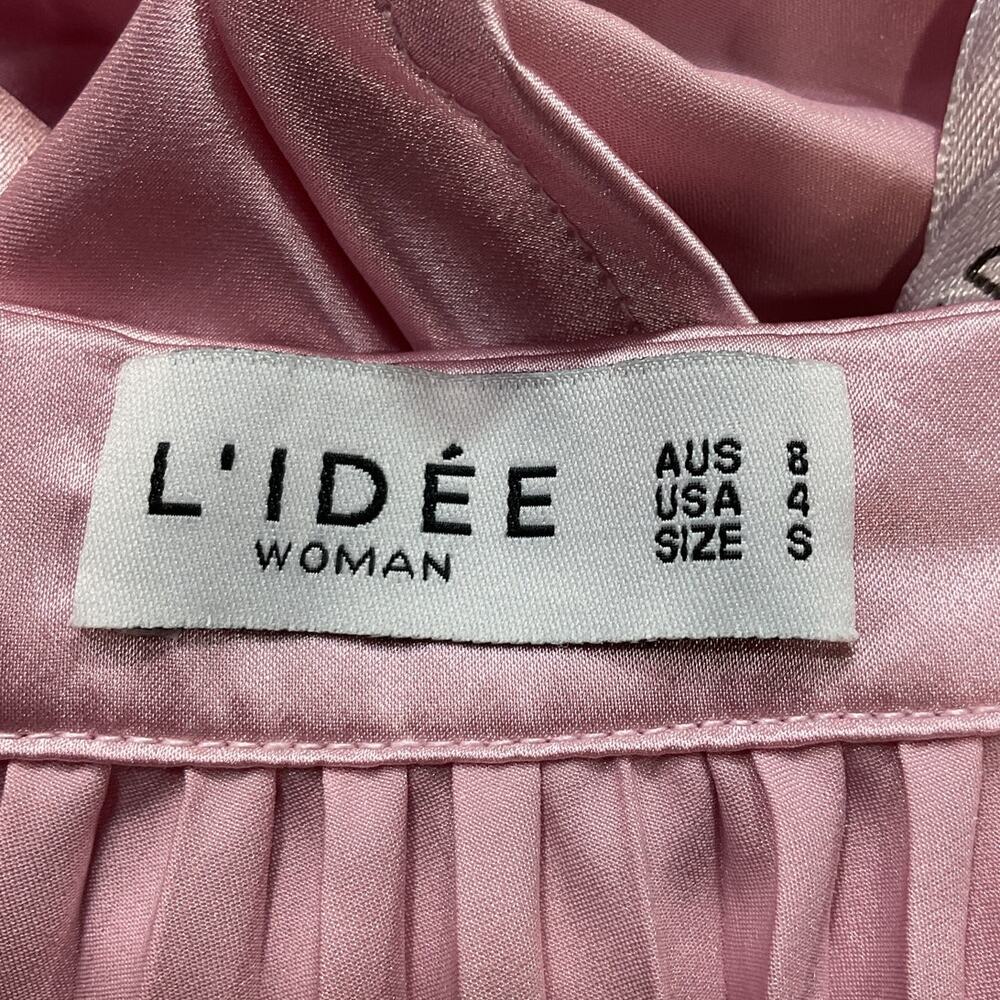L'idee Pleated Light Pink Renaissance Split Gown Size 8 AUS / 4US / S - Picture 4 of 5